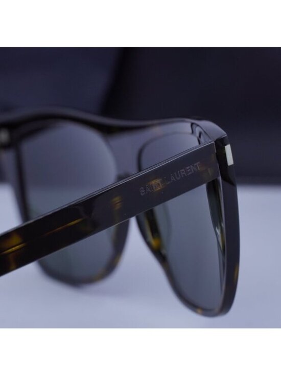 Saint Laurent SL 1 SLIM 002 Square Sunglasses - Havana/Grey main image 7
